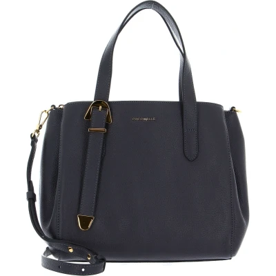 Afbeelding van Coccinelle Leren Handtas Schoudertas Gleen Handbag Grained Leather Ardesia Donkergrijs