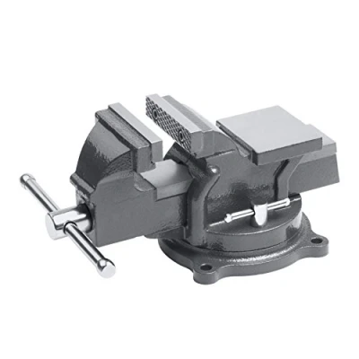 Afbeelding van Meister 5144500 Bankschroef Hoogwaardige Stalen Bekken, Veilig Vastzetten van Werkstukken, Tafelschroefstok met Beschermbekken, Massieve Gietijzer Draaibaar, 125 Mm