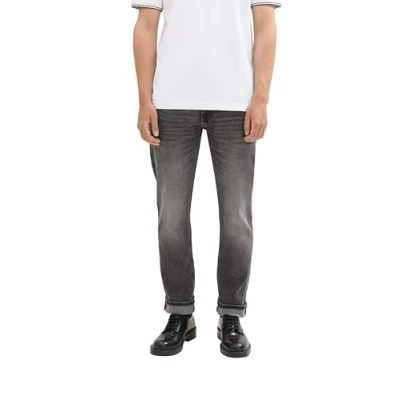 Afbeelding van TOM TAILOR Denim Heren Piers Slim Jeans, 10219 Used Mid Stone Grey Denim, 29W x 34L