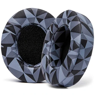 Afbeelding van WC Wicked Cushions Vervangende Oorkussens voor Beats Studio 2 &amp; 3 (B0501, B0500) Bedraad Draadloos Past NIET op SOLO Zachter PU Leer, Verbeterd Schuim Sterkere Kleefstof Geo Grijs