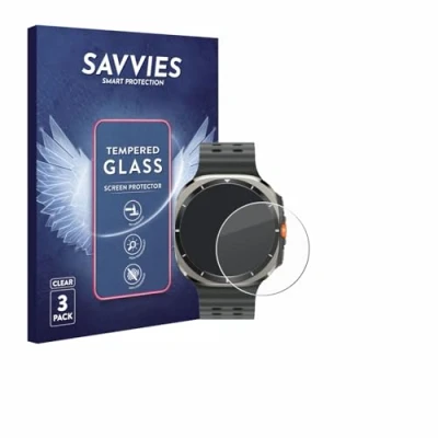 Afbeelding van Savvies Tempered Glass Screen Protector voor Samsung Galaxy Watch Ultra (47 mm) (3 Stuks) 9H Gehard Glas Scherm Beschermer