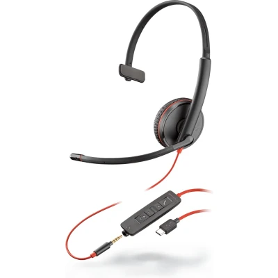 Afbeelding van POLY Blackwire C3215 Headset Bedraad Hoofdband Kantoor/callcenter USB Type C Zwart