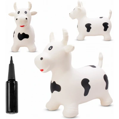 Afbeelding van Springdier met pomp 1+, springpaard, springhond, max 50kg vanaf 1 jaar, verschillende dieren en kleuren (Witte Stier)