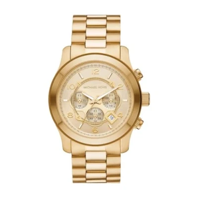 Afbeelding van Michael Kors MK9074 Horloge Runway Chrono staal goudkleurig 45 mm