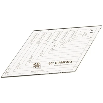 Afbeelding van Simplicity EZ quilt sjabloon van plexiglas, diamantvormig, 60 graden hoek