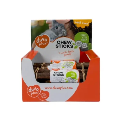 Afbeelding van Duvoplus Knaagdierensnack Knaagdier Knabbelhoutjes Kiwi 4st Display