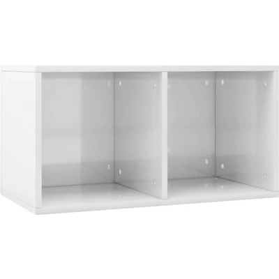 Afbeelding van vidaXL Opbergbox voor LP&quot;;s 71x34x36 cm bewerkt hout hoogglans wit