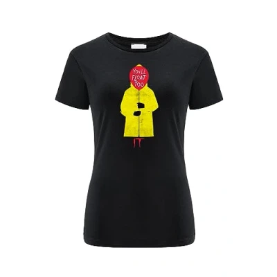 Afbeelding van ERT GROUP Origineel en officieel gelicentieerd zwart horror T shirt voor dames, Patroon It 003, enkelzijdig bedrukt, maat S, 003 Zwart, S