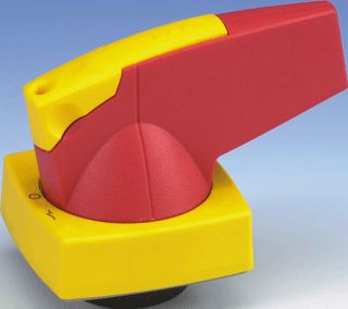 Afbeelding van Eaton knop rood geel type d as 6mm voor deurmontage special 1818033