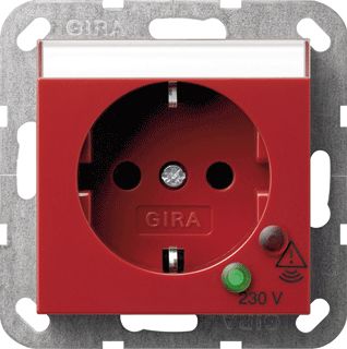 Afbeelding van Gira Systeem 55 wandcontactdoos randaarde 16A 250V rood met