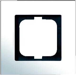 Afbeelding van Abb busch jaeger carat enkelvoudig afdekraam glanzend horizontaal verticaal 107x107x11mm ip20 chroom 2cka001754a4360