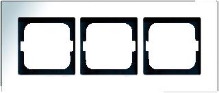 Afbeelding van Abb busch jaeger carat 3 voudig afdekraam glanzend horizontaal verticaal 249x107x11mm ip20 chroom 2cka001754a4362