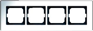 Afbeelding van Abb busch jaeger carat 4 voudig afdekraam glanzend horizontaal verticaal 320x107x11mm ip20 chroom 2cka001754a4363