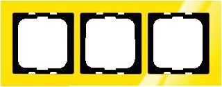 Afbeelding van Abb busch jaeger axcent 3 voudig afdekraam glanzend horizontaal verticaal 233x91x11mm ip20 geel ral1018 2cka001754a4336