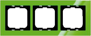 Afbeelding van Abb busch jaeger axcent 3 voudig afdekraam glanzend horizontaal verticaal 233x91x11mm ip20 groen ral6029 2cka001754a4339