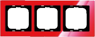 Afbeelding van Abb busch jaeger axcent 3 voudig afdekraam glanzend horizontaal verticaal 233x91x11mm ip20 rood ral3020 2cka001754a4342