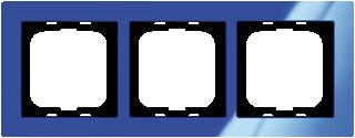 Afbeelding van Abb busch jaeger axcent 3 voudig afdekraam glanzend horizontaal verticaal 233x91x11mm ip20 blauw ral5002 2cka001754a4345