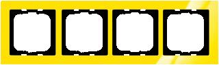Afbeelding van Abb busch jaeger axcent 4 voudig afdekraam glanzend horizontaal verticaal 304x91x11mm ip20 geel ral1018 2cka001754a4348