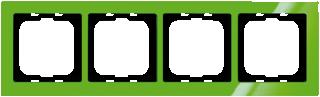 Afbeelding van Abb busch jaeger axcent 4 voudig afdekraam glanzend horizontaal verticaal 304x91x11mm ip20 groen ral6029 2cka001754a4350