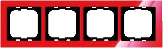 Afbeelding van Abb busch jaeger axcent 4 voudig afdekraam glanzend horizontaal verticaal 304x91x11mm ip20 rood ral3020 2cka001754a4352