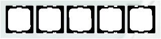 Afbeelding van Abb busch jaeger axcent 5 voudig afdekraam glanzend horizontaal verticaal 375x91x11mm ip20 wit ral9016 2cka001754a4347