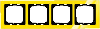 Afbeelding van Abb busch jaeger axcent 5 voudig afdekraam glanzend horizontaal verticaal 375x91x11mm ip20 geel ral1018 2cka001754a4349