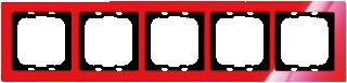 Afbeelding van Abb busch jaeger axcent 5 voudig afdekraam glanzend horizontaal verticaal 375x91x11mm ip20 rood ral3020 2cka001754a4353
