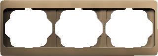 Afbeelding van Abb busch jaeger alpha afdekraam voor inbouwschakelaar 3 voudig horizontaal brons geschikt wandgootinstallaties met 80mm afdekking 2cka001754a438