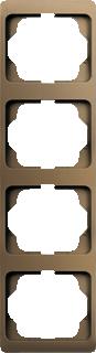 Afbeelding van Abb busch jaeger alpha afdekraam voor inbouwschakelaar 4 voudig vertikaal brons geschikt wandgootinstallaties met 80mm afdekking 2cka001754a4388