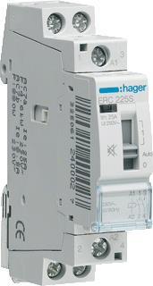 Afbeelding van Hager magneetschakelaar 25A met handbed. 2x maak geruisarm 230V 50Hz