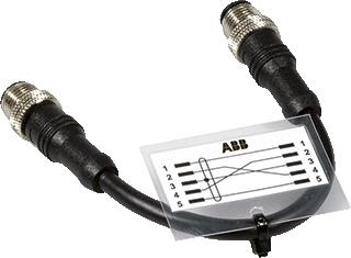 Afbeelding van Abb jokab verbindingskabel 1 m 5 8a 0 34 mm2 scherm rechte m12 p male 8 female connectors met pin3 vdc in conne 2tla020060r0600