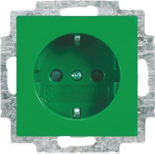 Afbeelding van Abb busch jaeger balance si wandcontactdoos met randaarde transparante lens groen led steekklemmen 2 polig 250v 16a 2cka002013a5396