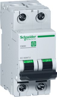 Afbeelding van Schneider electric automaat c60h oem 2 polig c karakteristiek 20a 415v 15ka m9f14220