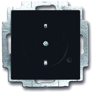 Afbeelding van Abb busch jaeger wandcontactdoos ra centraalplaat bedrijfsled inbouw f matzwart 2cka002013a5330