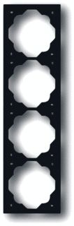 Afbeelding van Abb busch jaeger impuls 4 voudig afdekraam montage vert hori klem mat zwart ral9005 kunststof gelakt ip20 2cka001754a4427