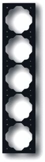 Afbeelding van Abb busch jaeger impuls 5 voudig afdekraam montage vert hori klem mat zwart ral9005 kunststof gelakt ip20 2cka001754a4428