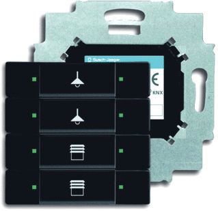 Afbeelding van Abb busch jaeger knx sensor bedieningselement 4 voudig met meegeleverde busaankoppelaar f matzwart 2cka006117a0208
