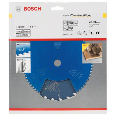 Afbeelding van Bosch cirkelzaagblad 160x20x24 T Expert for Construct Wood