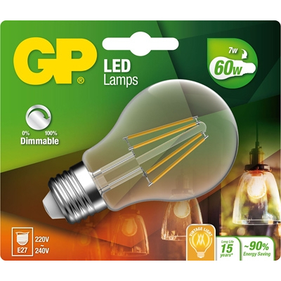 Afbeelding van Gp Led filament classic dimmable e27 8,3w = 60w 7782 745GPCLAS078234CE1