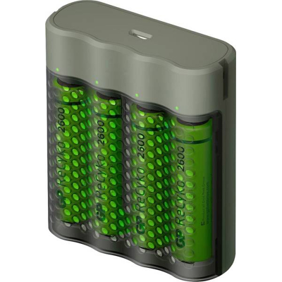 Afbeelding van Gp USB snel batterijlader incl 4 x Recyko AA