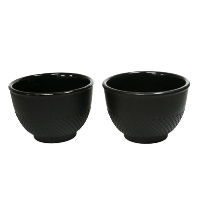 Image de Cookinglife Teacups Sakura Tea Cast Iron Black 2 Pieces