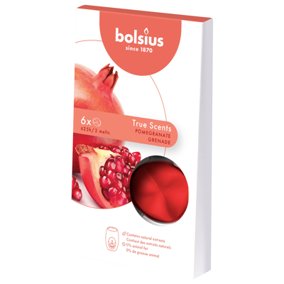Afbeelding van Waxmelts pack 6 True Scents Pomegranate Bolsius