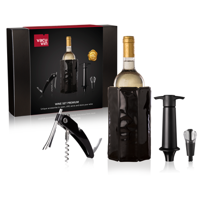 Afbeelding van Vacu Vin Wijnset Premium Zwart 4 Delig