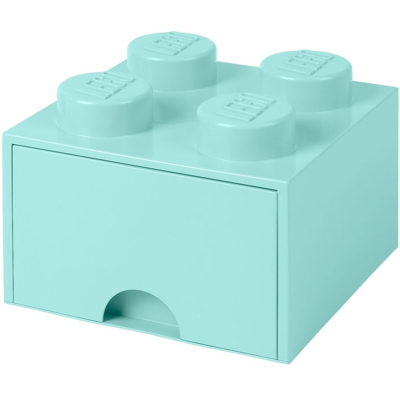 Billede af LEGO® Storage Box with Drawer Azure Blue 25x25x18 cm