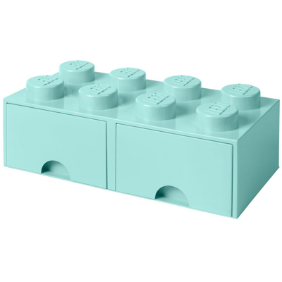 Abbildung von LEGO® Aufbewahrungsbox mit Schubladen Türkis 50x25x18 cm