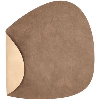 Image de LIND DNA Placemat Nupo Leather Brown / Sand double sided 44 x 37 cm