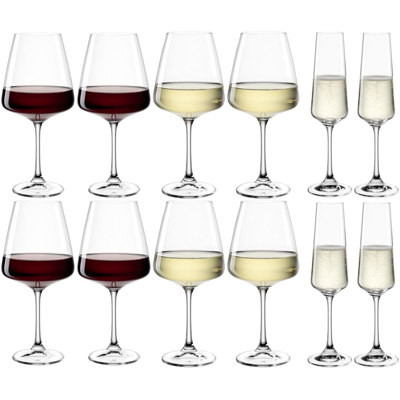 Afbeelding van Leonardo Wijnglazenset (Rode wijnglazen + Witte Champagneglazen) Paladino 12 delig