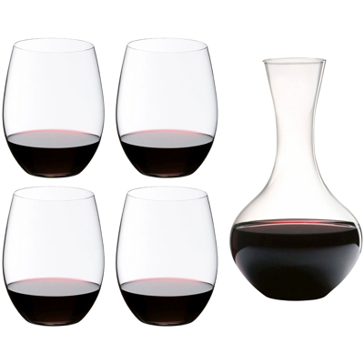 Afbeelding van Riedel Rode Wijnglazenset O Wine 4 Stuks met Decanteerkaraf
