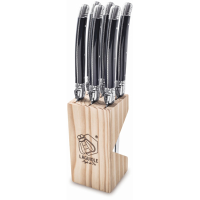 Image de Laguiole Style de Vie Steak Knives Premium Line Black 6 Pieces