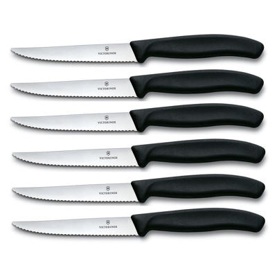 Image of Victorinox Steak Knives Swiss Classic Black 6 Pieces